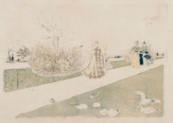 Édouard Vuillard (1868-1940) - Jardin des Tuileries (RM.28II) lithograph printed in colours, 1896,