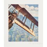 C.R.W Nevinson (1889-1946)(after) - Banking at 4000 ft offset lithograph printed in colours, ca.