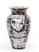 Dan Baldwin (b.1972) - Evil n Sick glazed ceramic vase, 2007, signed and dated on the base, 305 x