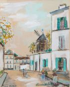 Maurice Utrillo (1883-1955) - La Petite Rue de Montmartre pochoir in colours, 1967, with stamp