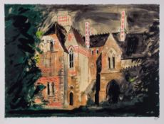 John Piper (1903-1992) - Milton Ernest Hall (L.276) screenprint in colours, 1977, signed and