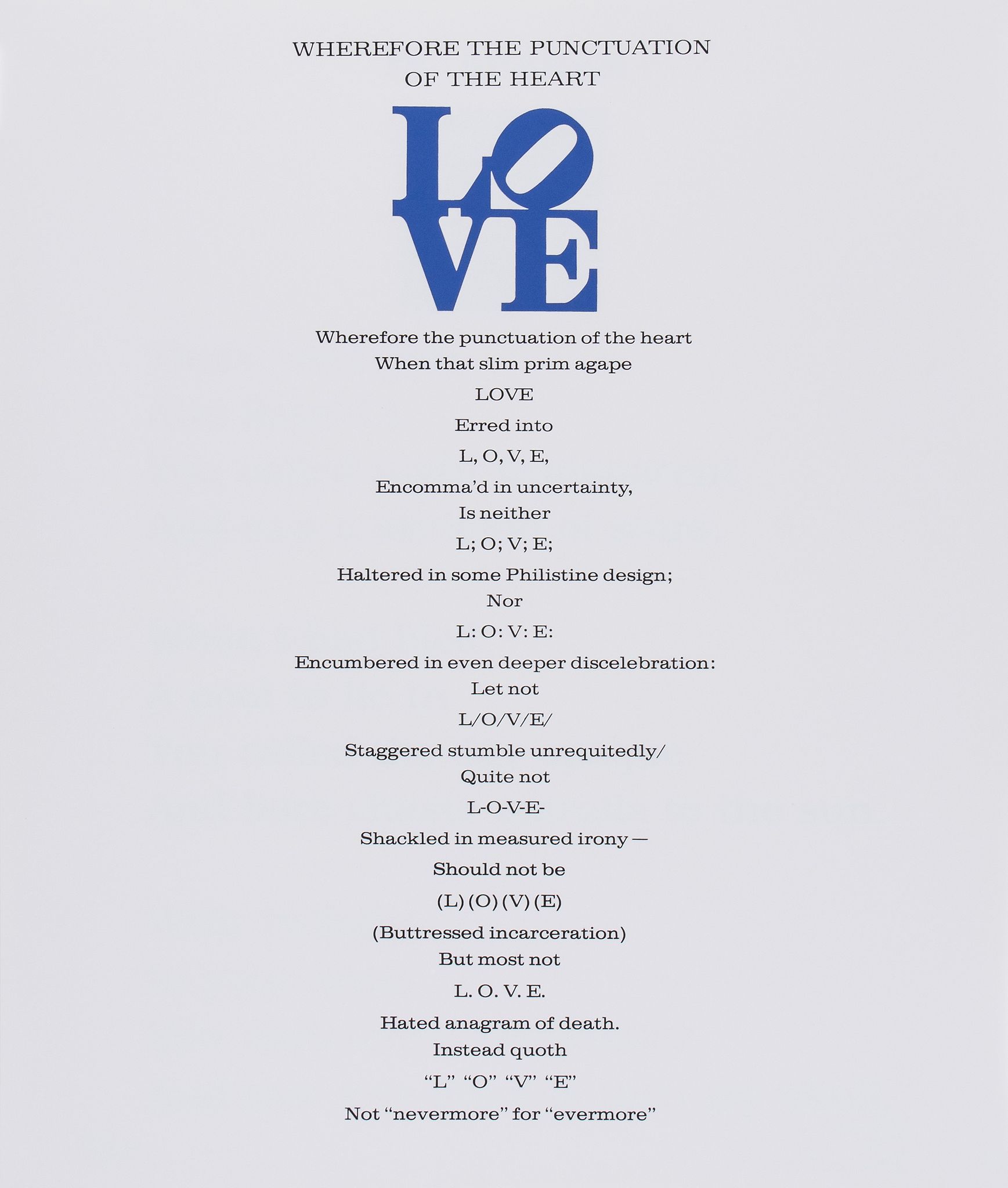 Robert Indiana (b.1928) - The Book of Love the incomplete portfolio, 1997, comprising twelve - Image 3 of 3