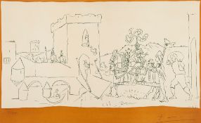 Pablo Picasso (1881-1973)(after) - L'Arrivee de Chevalier lithograph printed in colours, 1951,