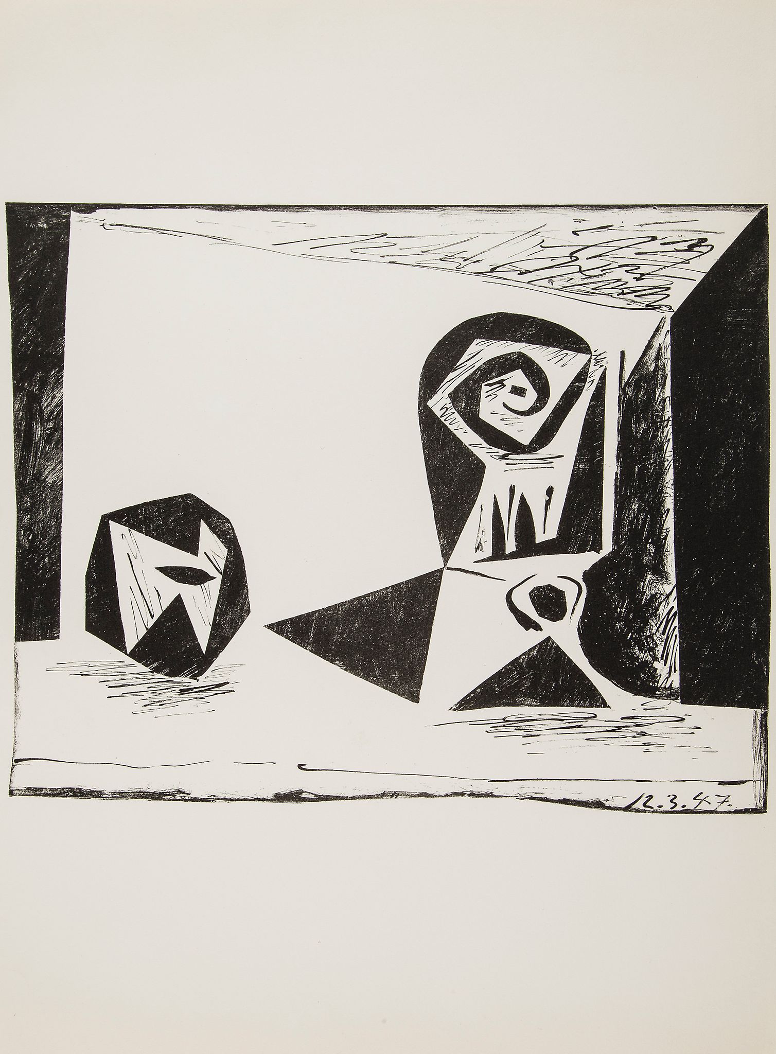 Pablo Picasso (1881-1973) - Composition au verre Ó pied (B.431) lithograph, 1947, artist's proof