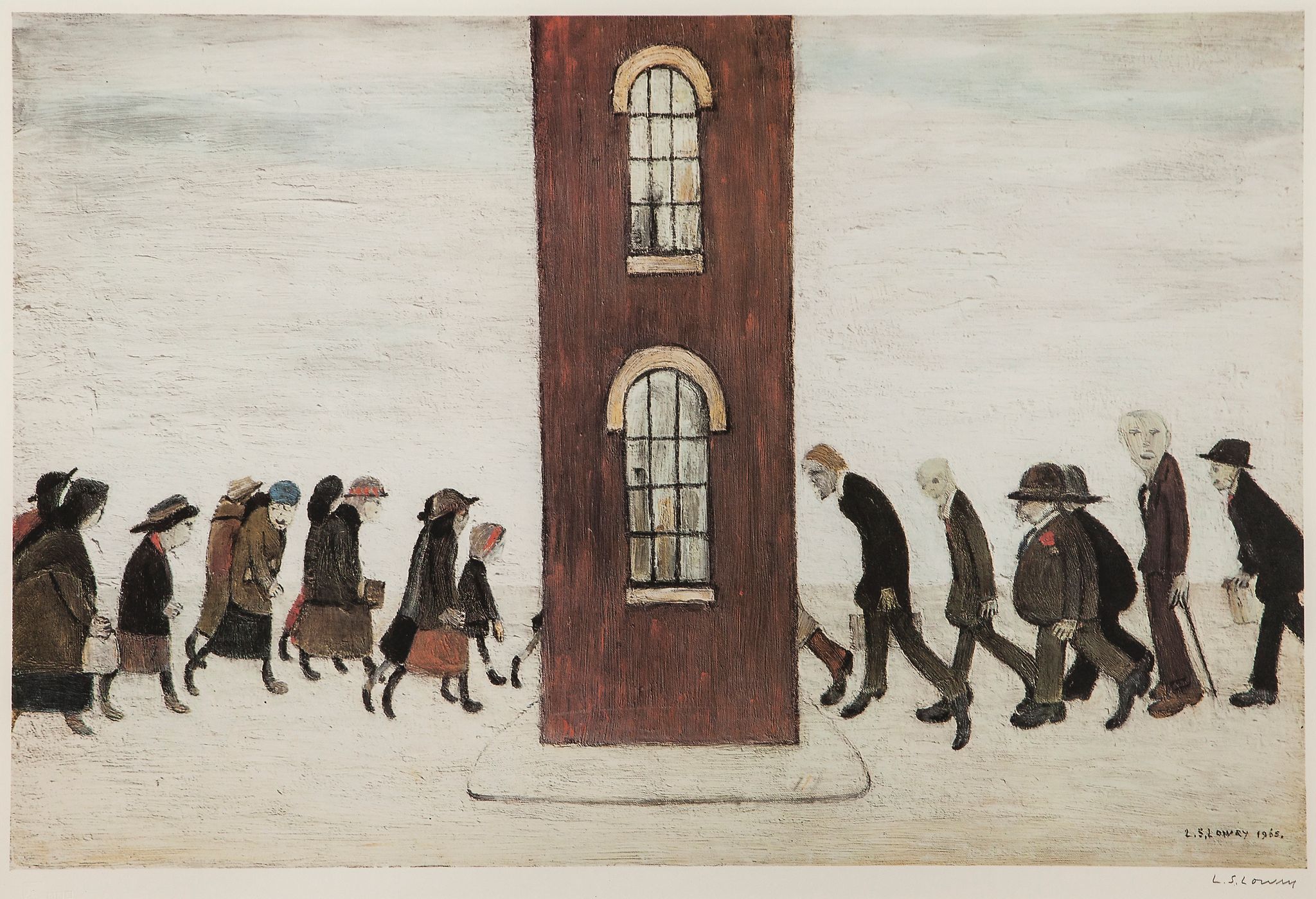 Laurence Stephen Lowry (1887-1976)(after) - Meeting Point offset lithograph printed in colours,