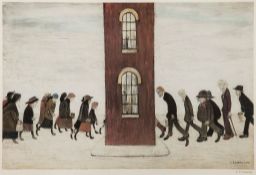 Laurence Stephen Lowry (1887-1976)(after) - Meeting Point offset lithograph printed in colours,