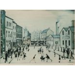 Laurence Stephen Lowry (1887-1976)(after) - The Level Crossing offset lithograph printed in colours,