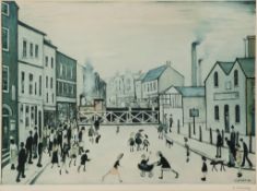 Laurence Stephen Lowry (1887-1976)(after) - The Level Crossing offset lithograph printed in colours,