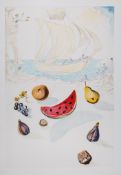 Salvador Dalí (1904-1989)(after) - Ship and Fruits lithograph printed in colours, 1986, with the