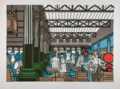 Edward Bawden (1903-1989) - Billingsgate linocut printed in colours, 1967, signed and titled in