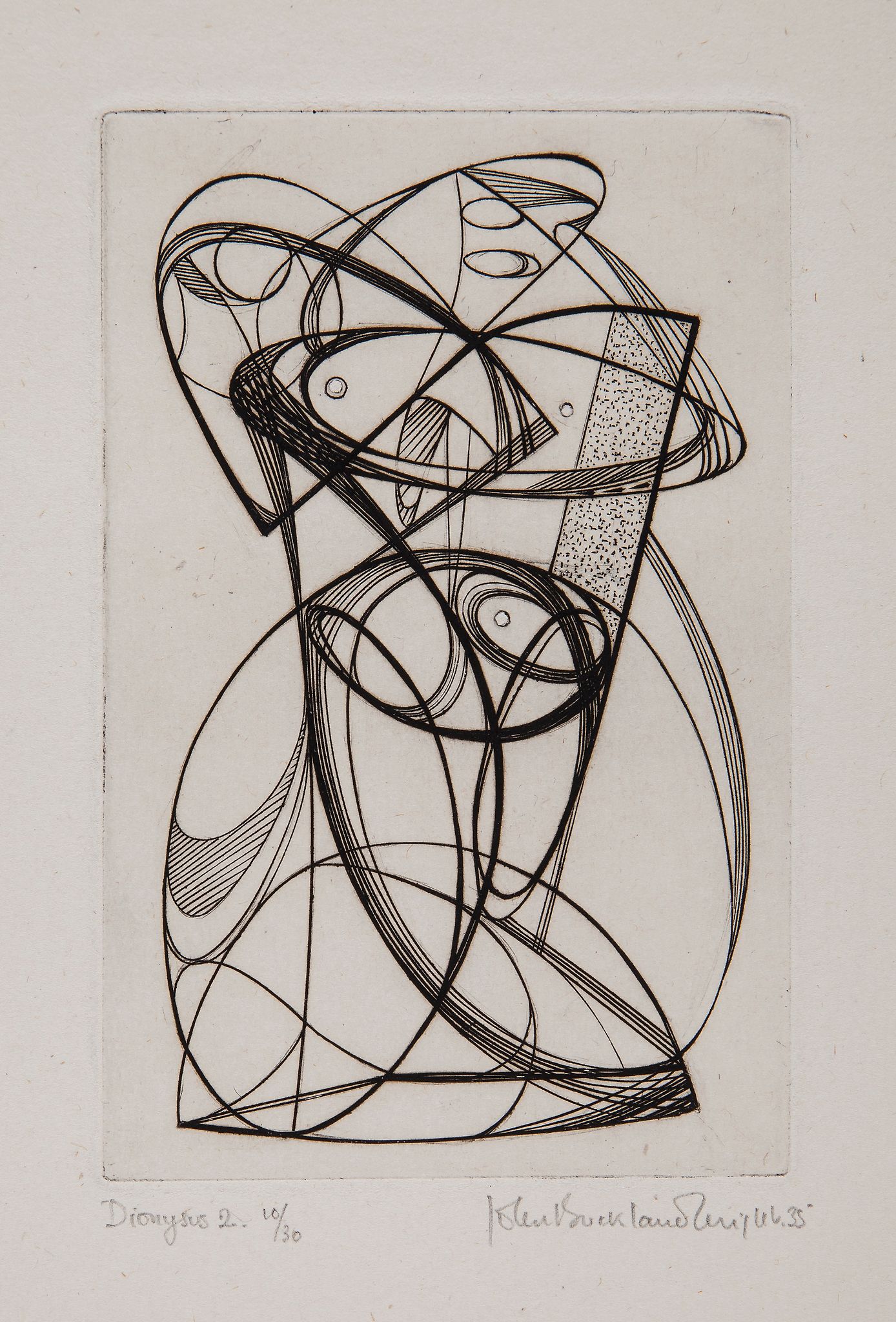 John Buckland-Wright (1897-1954) - Dionysus No.2 (M.61) etching with embossing, 1935, signed, titled
