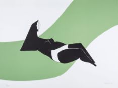 Lynn Chadwick (1914-2003) - Reclining Figure on Green Wave lithograph printed in colours, 1971,