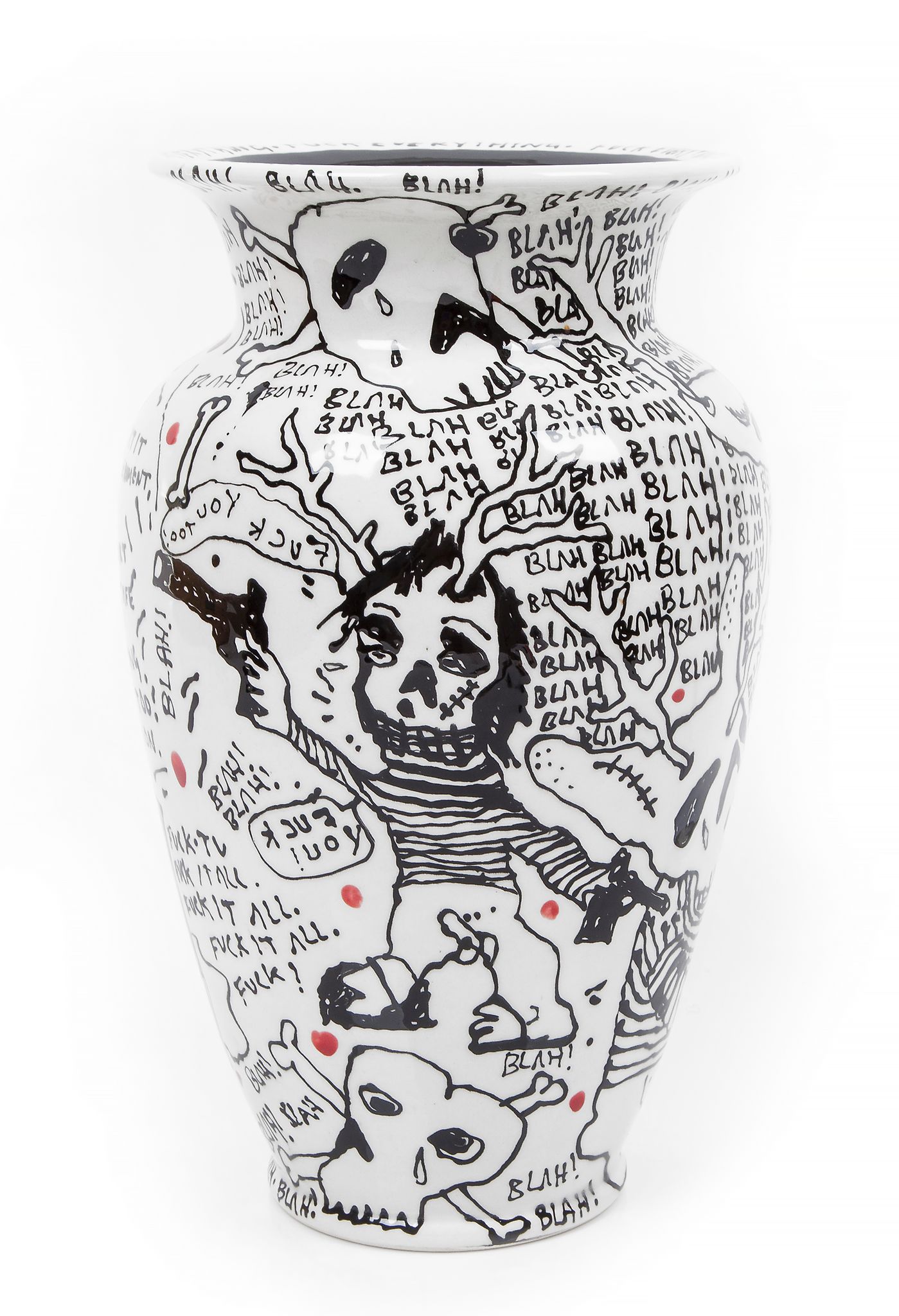 Dan Baldwin (b.1972) - Fuck Everything glazed ceramic vase, 2007, signed and dated on the base, - Image 2 of 2