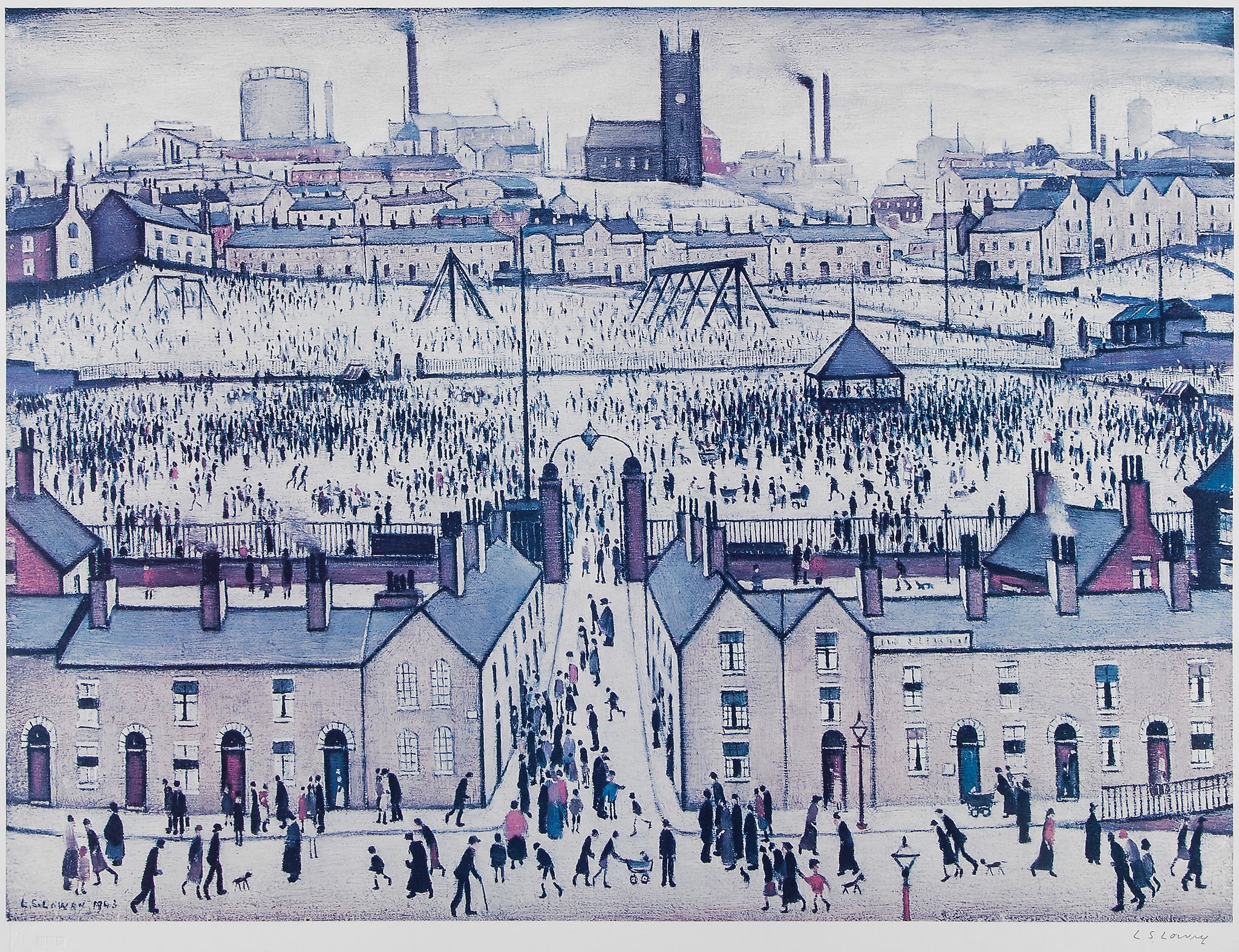 Laurence Stephen Lowry (1887-1976)(after) - Britain at Play offset lithograph printed in colours,