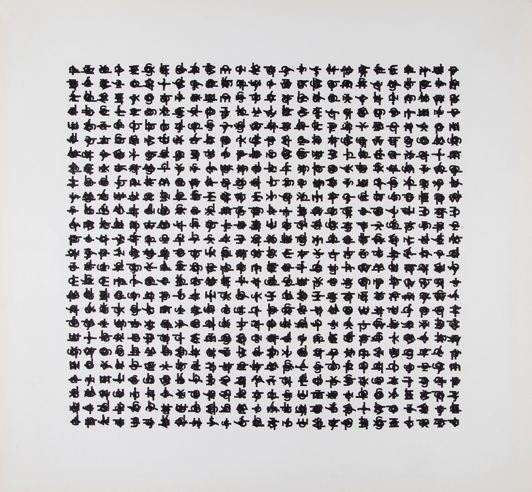 Hans-Jörg Mayer (b.1955) - Alphabetenquadratbuch 1 a collection of thirteen sheets with printed