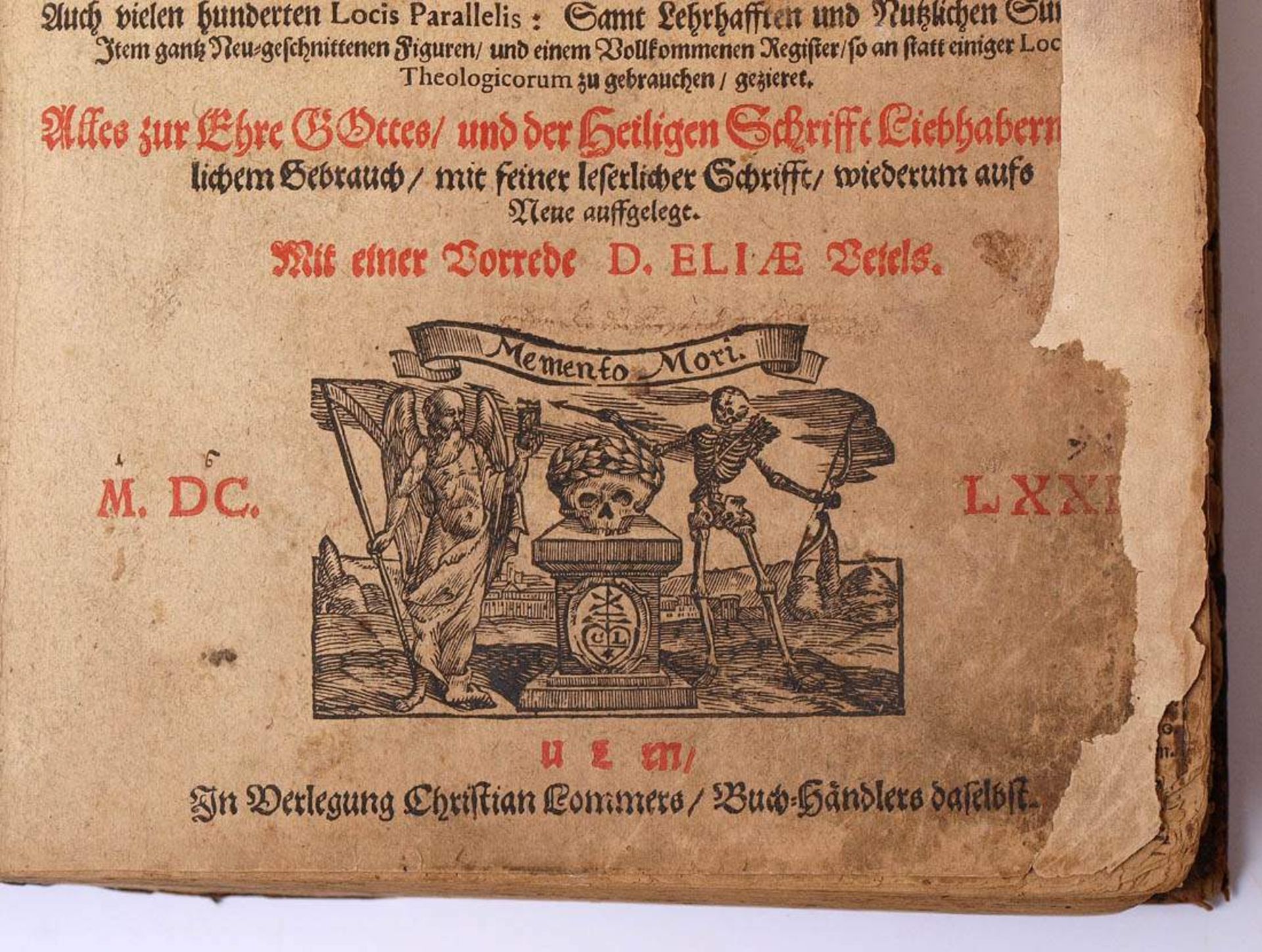 Bibel, Christian Lommer, Ulm 1671Zahlreiche Kupferstichillustrationen. Sekundär gebunden, - Bild 9 aus 31