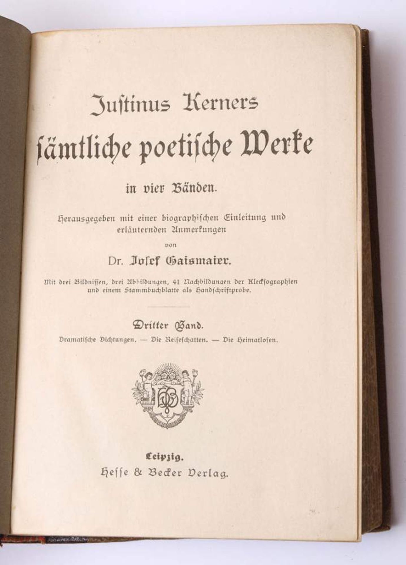 KonvolutKerner, J.: Poetische Werke, Hesse, Leipzig, 19.Jhdt.; Wöchentliche Beiträge zu - Bild 3 aus 7