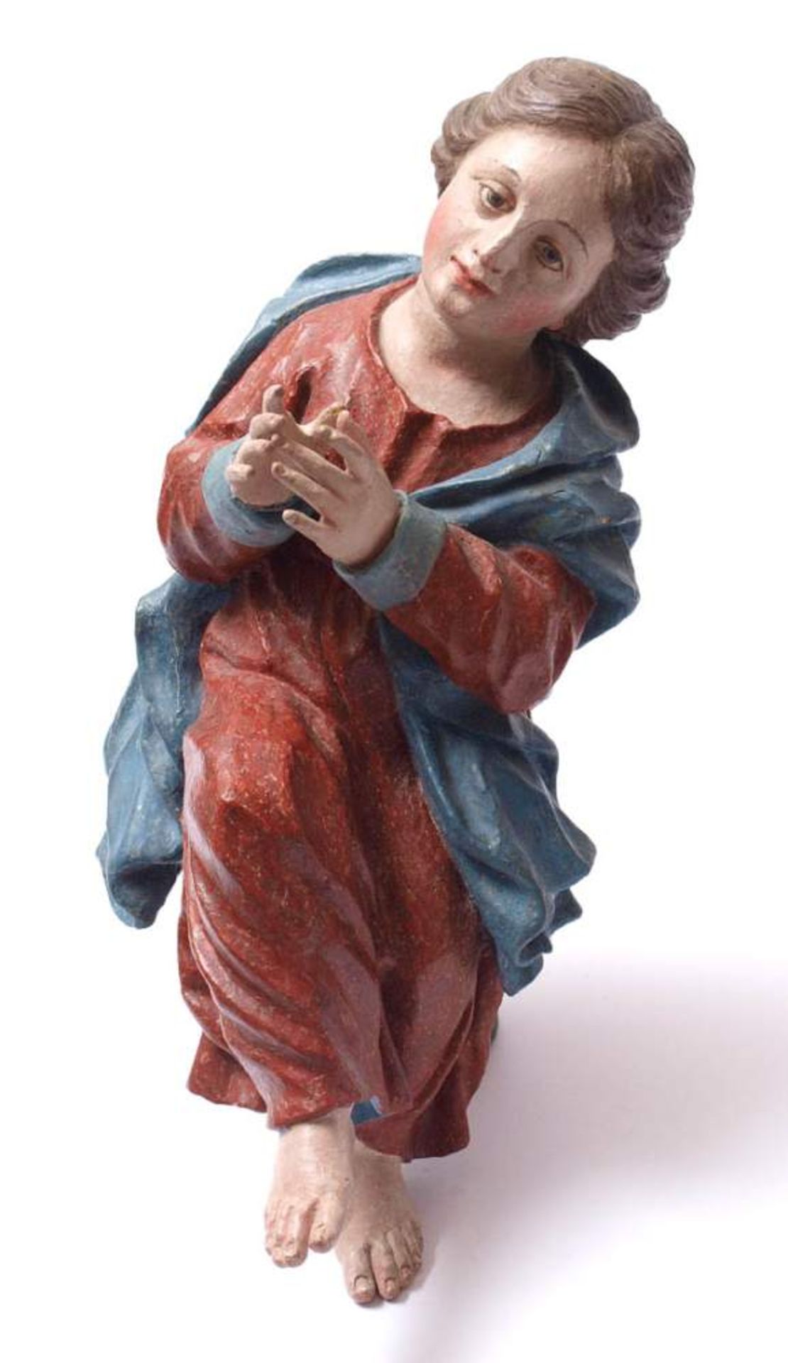 Figurine, süddeutsch, 18.Jhdt.Sitzende Gestalt einer jungen Frau mit übereinander geschlagenen - Bild 3 aus 11