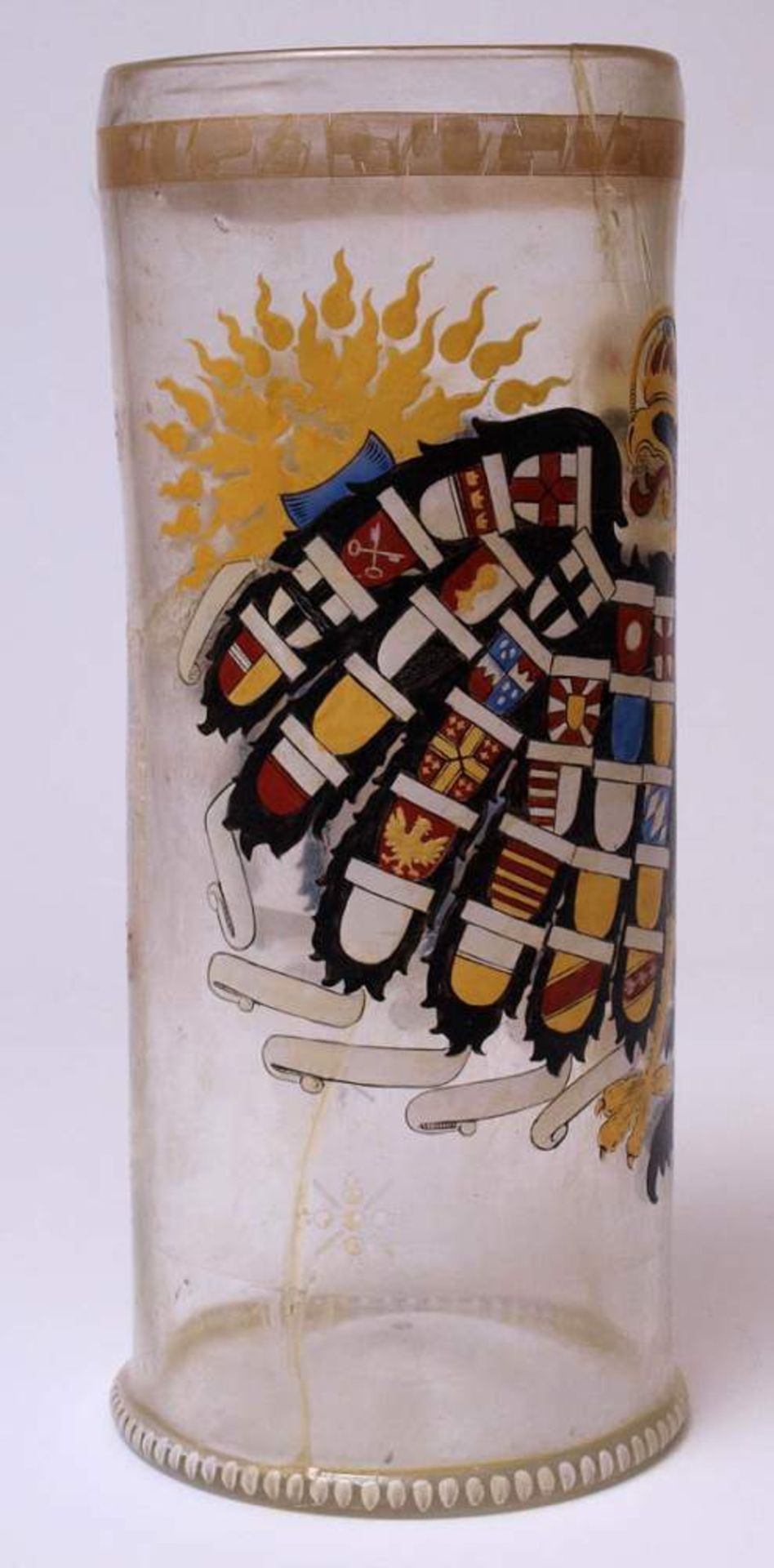 Großer Reichsadlerhumpen, dat. 1624, wohl 19. Jhdt.Leicht graustichiges, blasiges Glas. Auf der - Bild 16 aus 27