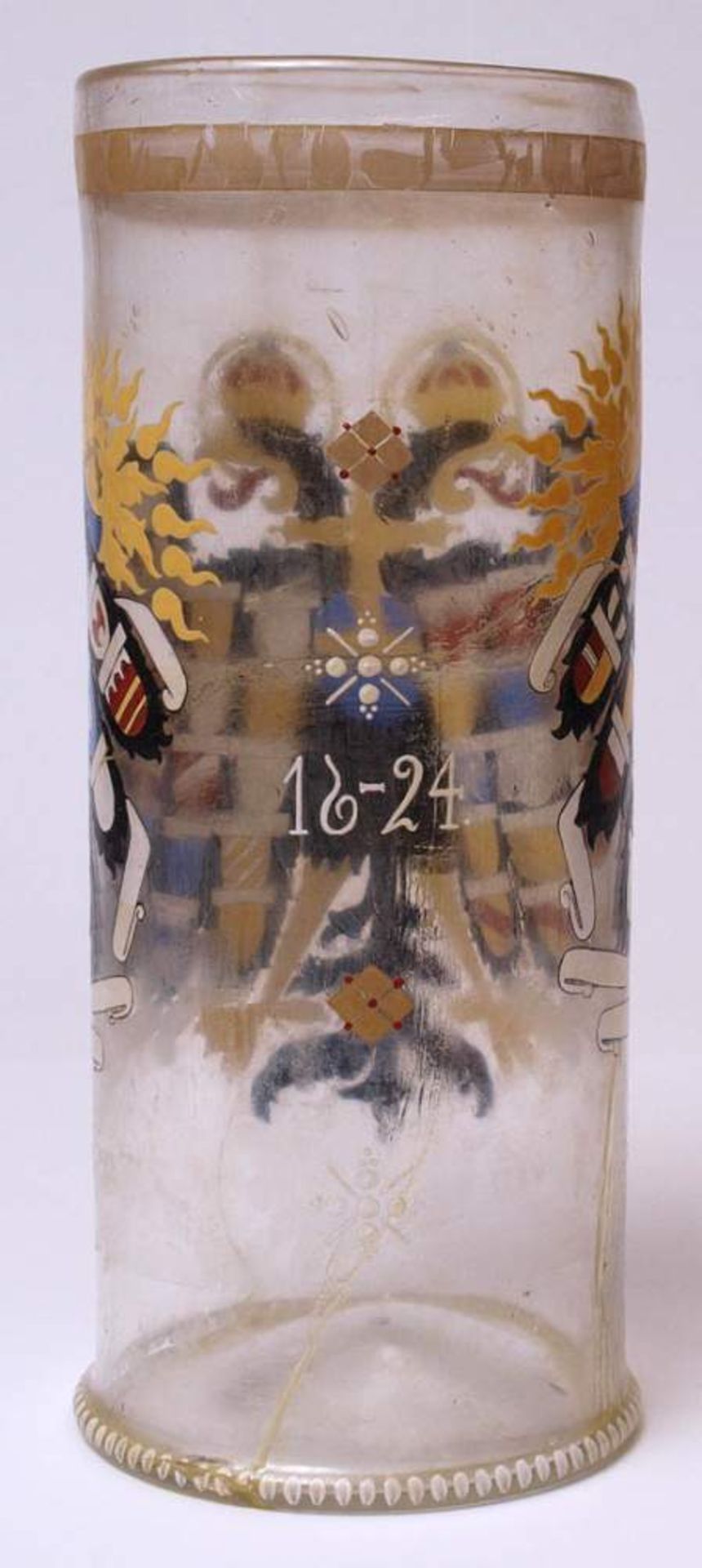 Großer Reichsadlerhumpen, dat. 1624, wohl 19. Jhdt.Leicht graustichiges, blasiges Glas. Auf der - Bild 20 aus 27