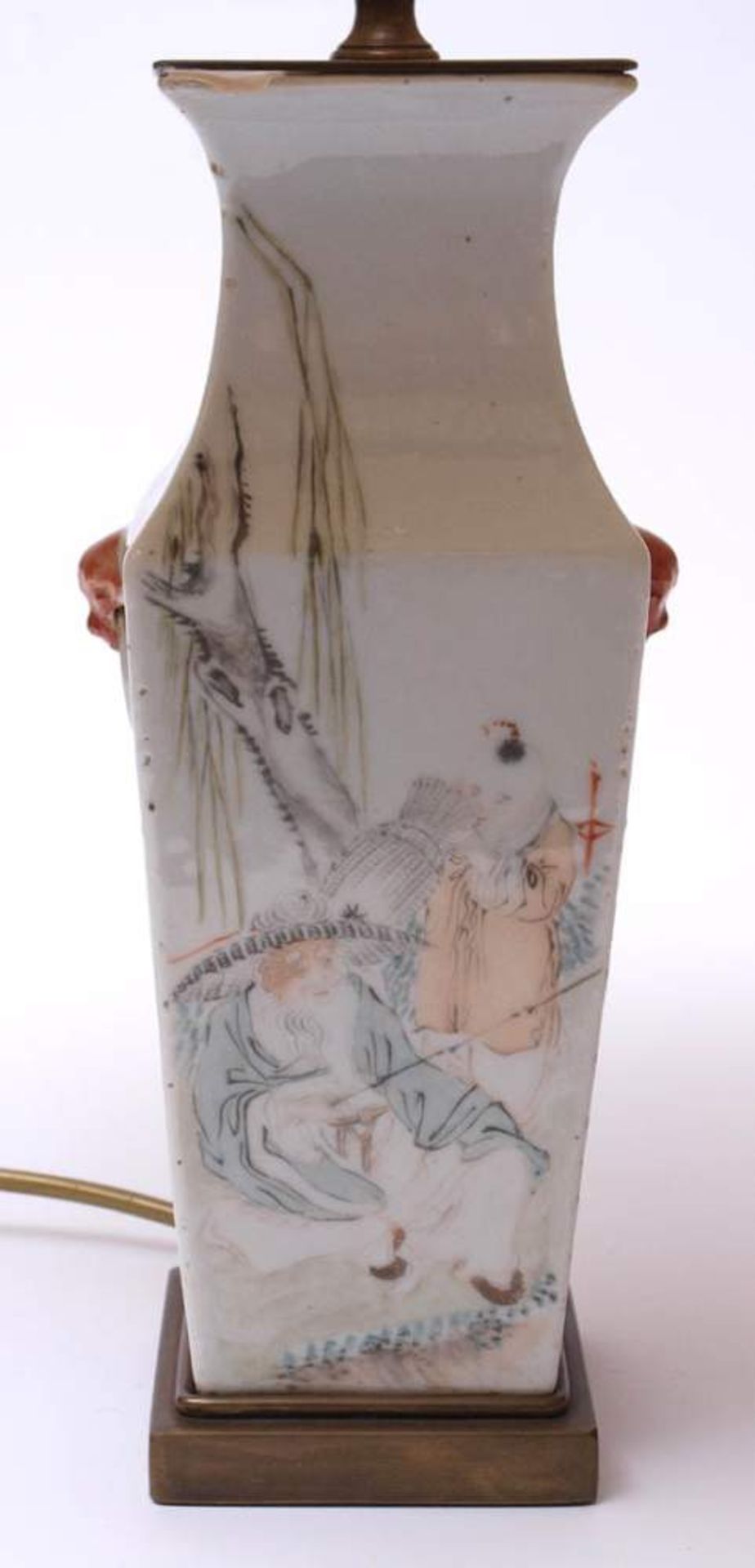 Vase, ChinaVierkantiger, konischer Korpus mit eingezogener Schulter und ausgestelltem Rand. Seitlich - Bild 8 aus 11
