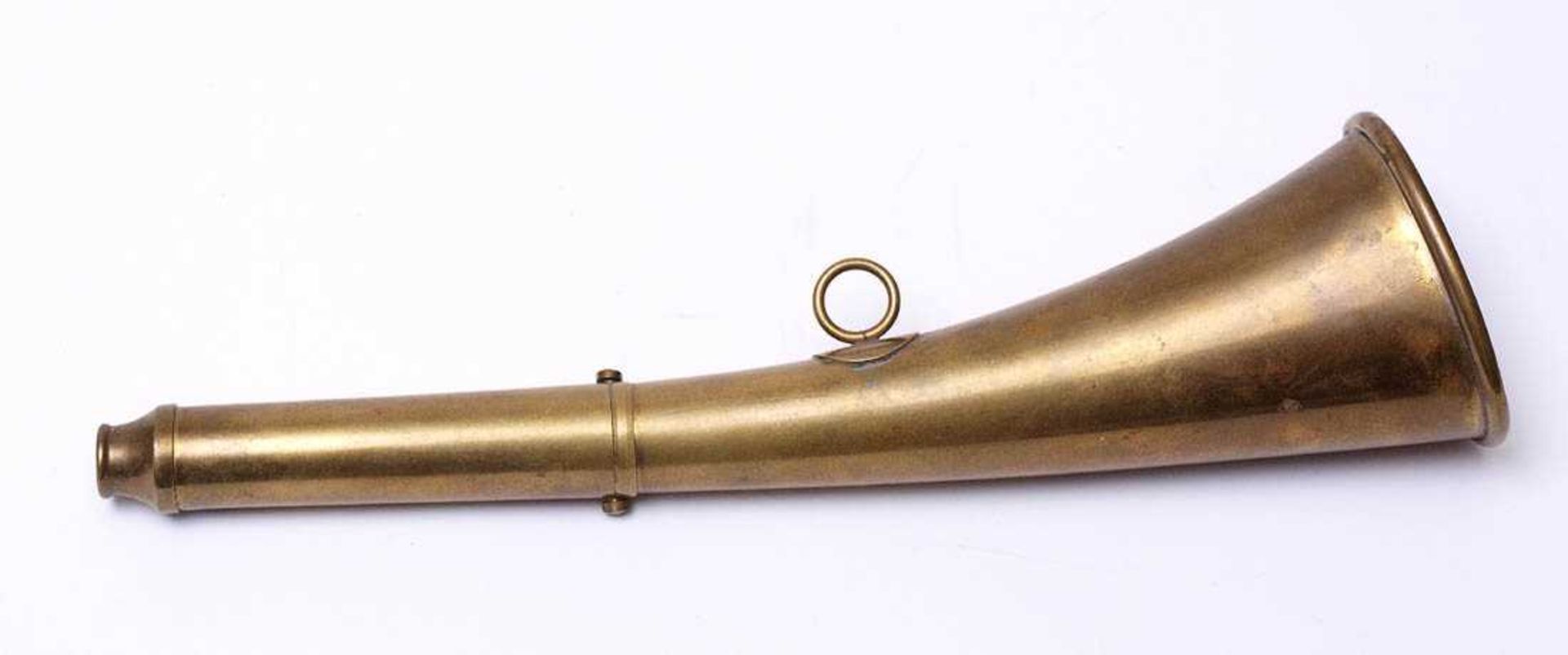 Signalhorn, 19.Jhdt.Messing. Intakt. L.22cm.