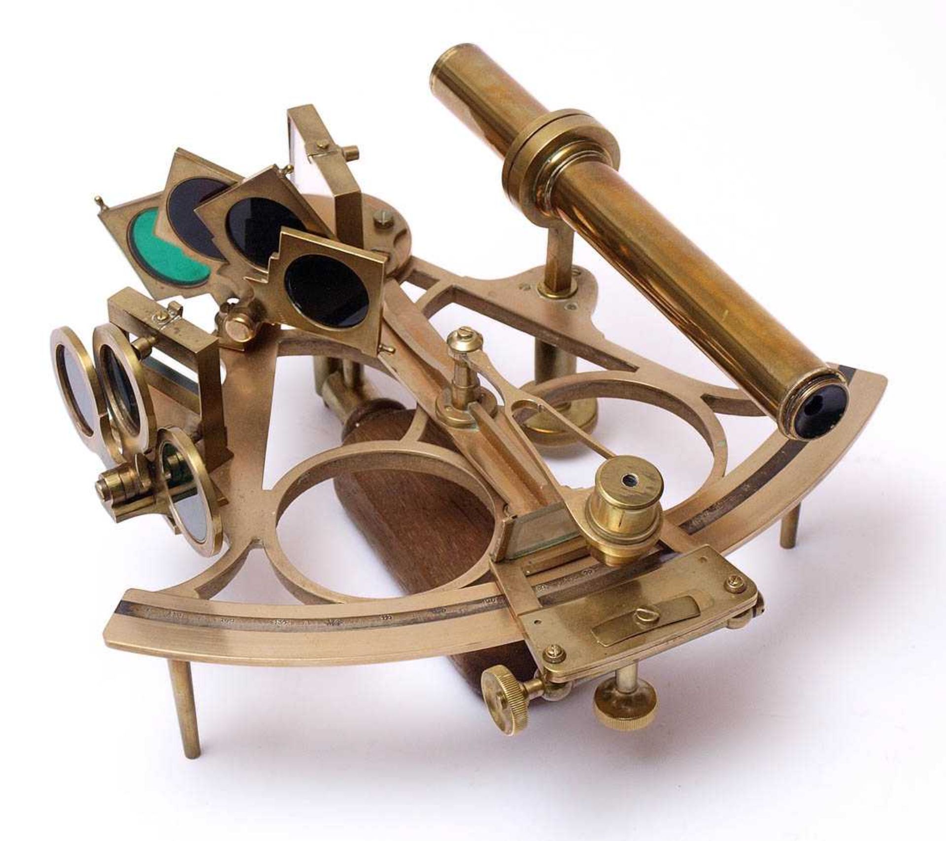 Sextant, Johann Gulbransen, 19.Jhdt.Im originalen Holzkasten. H.10,5cm, Kastenmaß 12x25,5x24cm. - Bild 3 aus 6