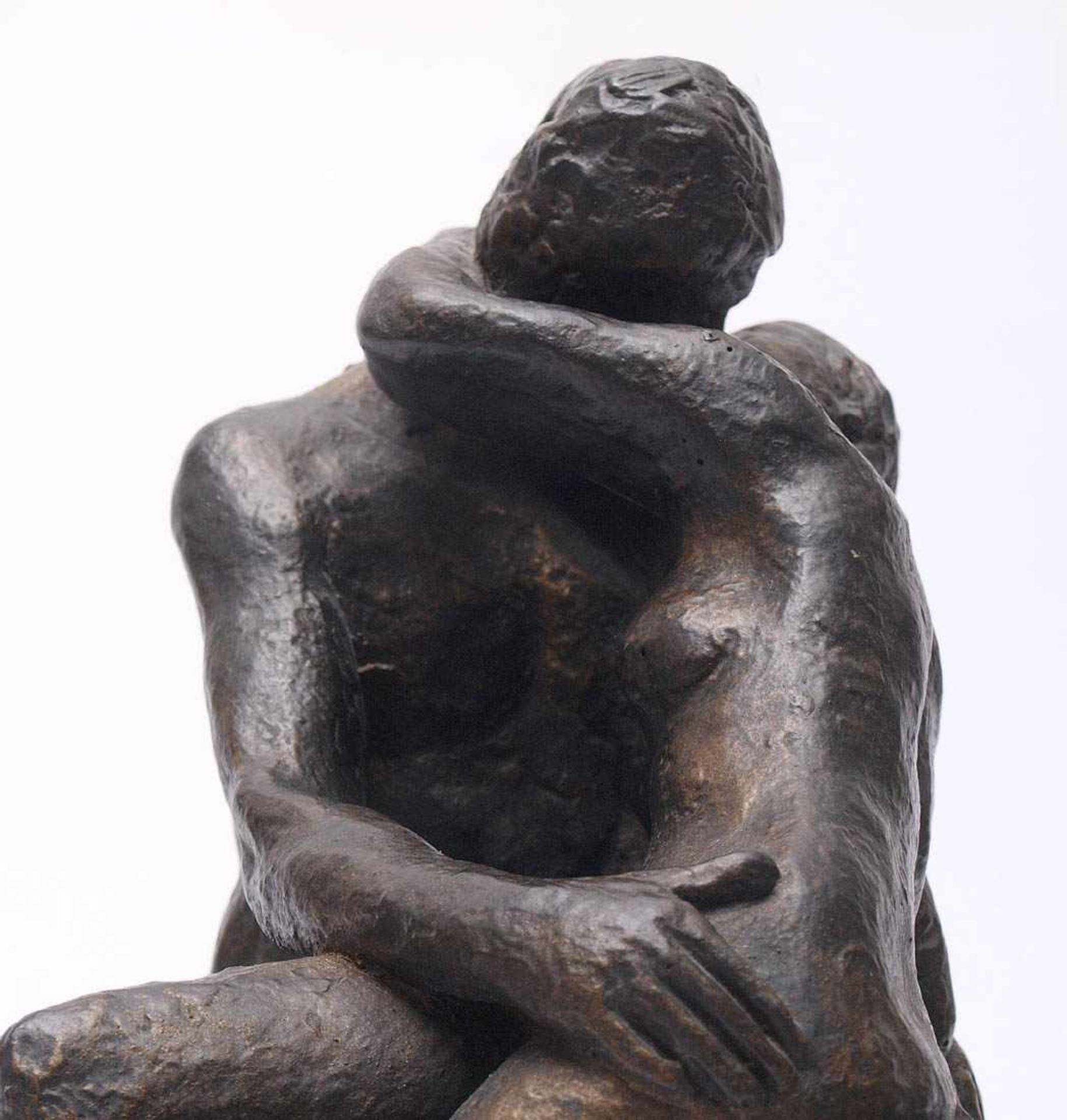Rodin, Auguste René Francois, 1840 Paris - 1917 Meudon "Der Kuss". Museumsnachguss, auf grüne - Bild 3 aus 3