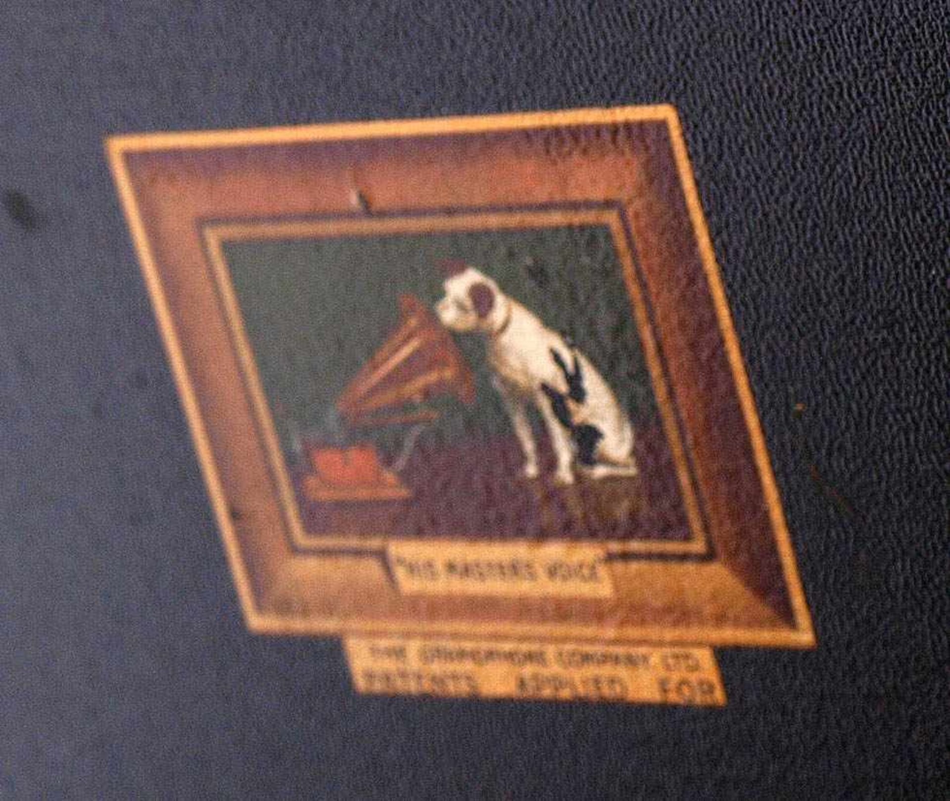 Koffergrammophon, His Master's Voice Mit Kurbel. 14x41x27cm. - Bild 3 aus 3