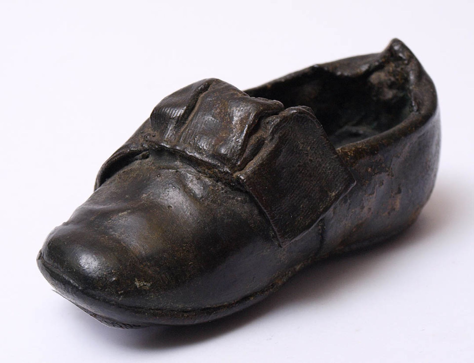 Bronzierter Babyschuh Mädchenschuh mit Schleife. H.5cm. - Bild 2 aus 2