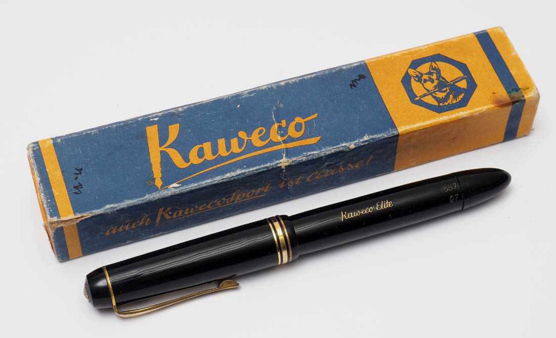 Füllfederhalter, Kaweco Feder aus GG 14kt. Im Originalkarton mit Gebrauchsanleitung.