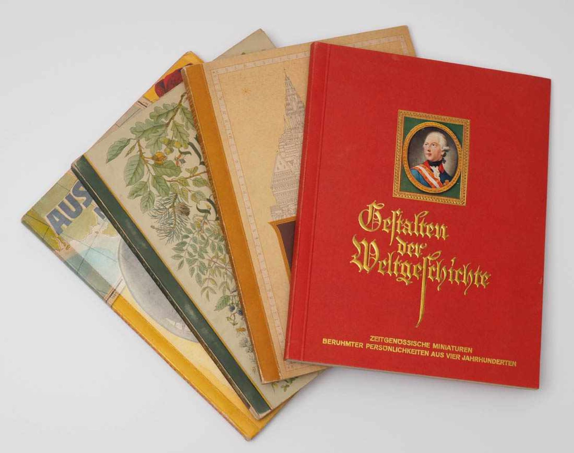Vier Zigarettenbilderdienst-Alben Deutsche Stadtwappen (Kosmos), Aus Wald und Flur (Bahrenfeld),