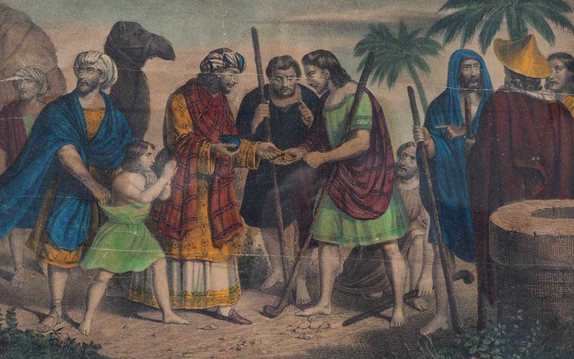 Wentzel, Jean Frédéric, 1807 - 1869 Vier kolorierte Lithographien mit biblischen Sujets (Joseph - Bild 5 aus 10