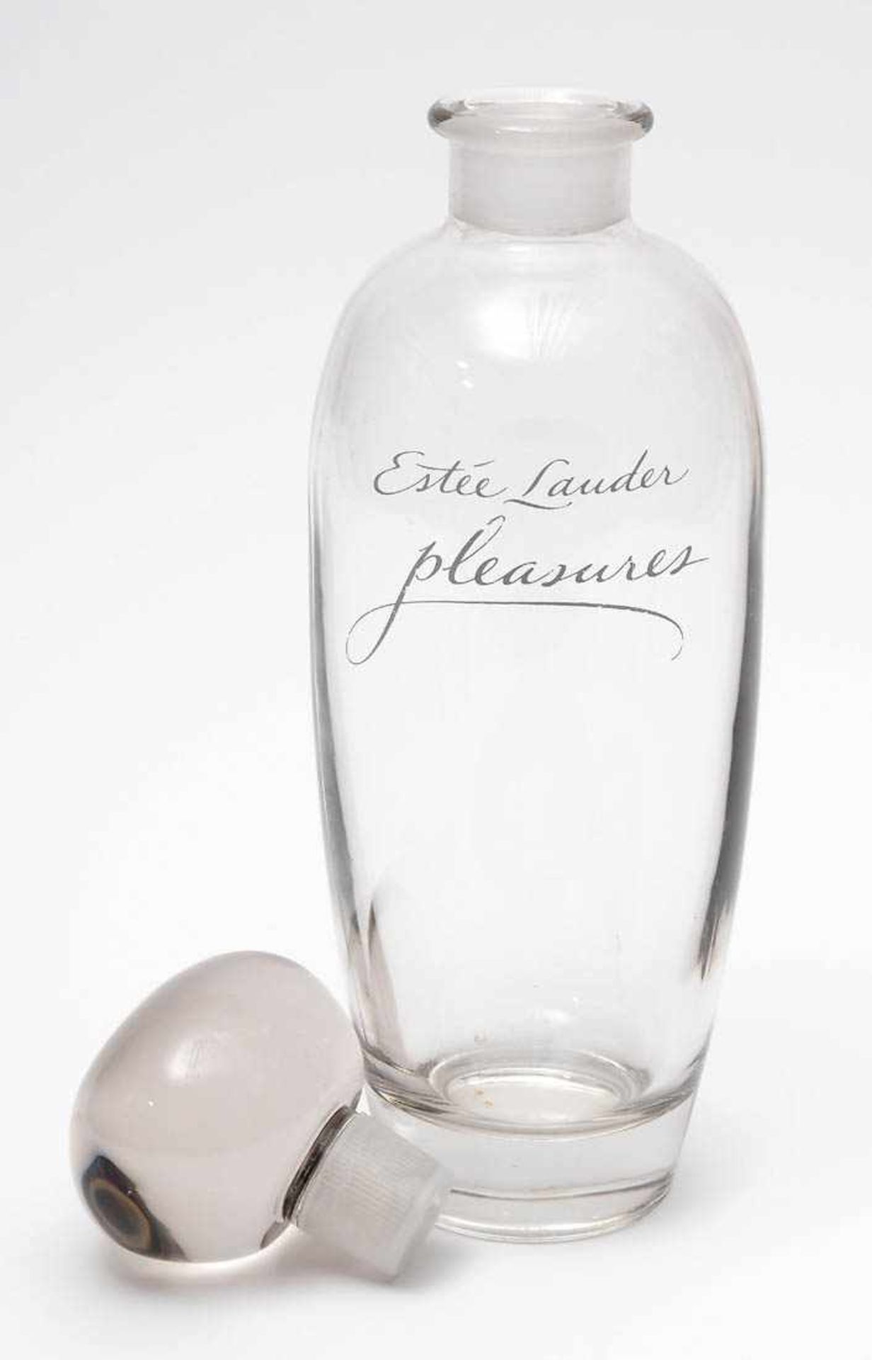 Parfum-Schaugefäß, Lauder Pleasures Dickwandiges Glas. H.38cm. - Bild 2 aus 2