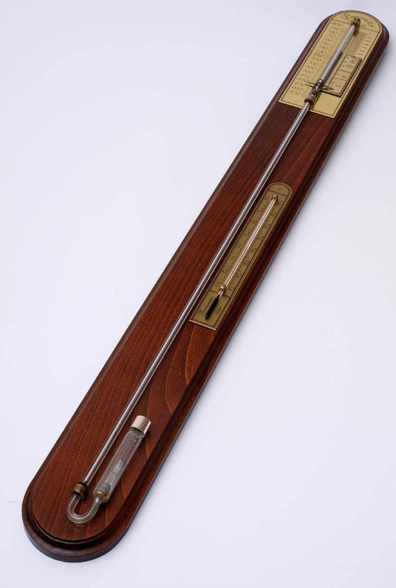 Torricelli-Barometer Mit Thermometer. Kopie nach dem 19.Jhdt. H.89cm.