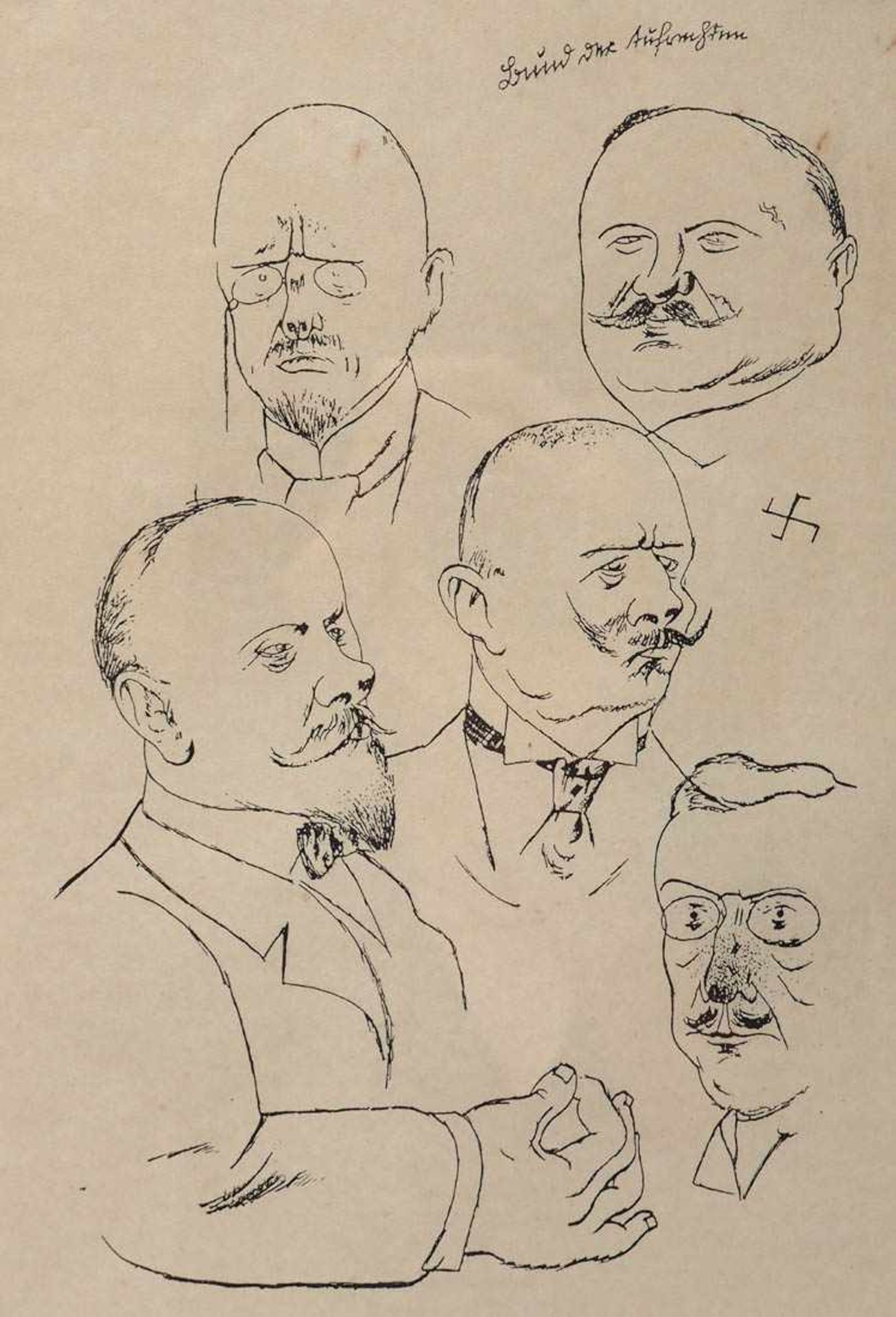 Grosz, George, 1893 - 1959 Lithographie, bet. "Der Bund der Aufrechten", ger. Innenmaß des - Bild 2 aus 3