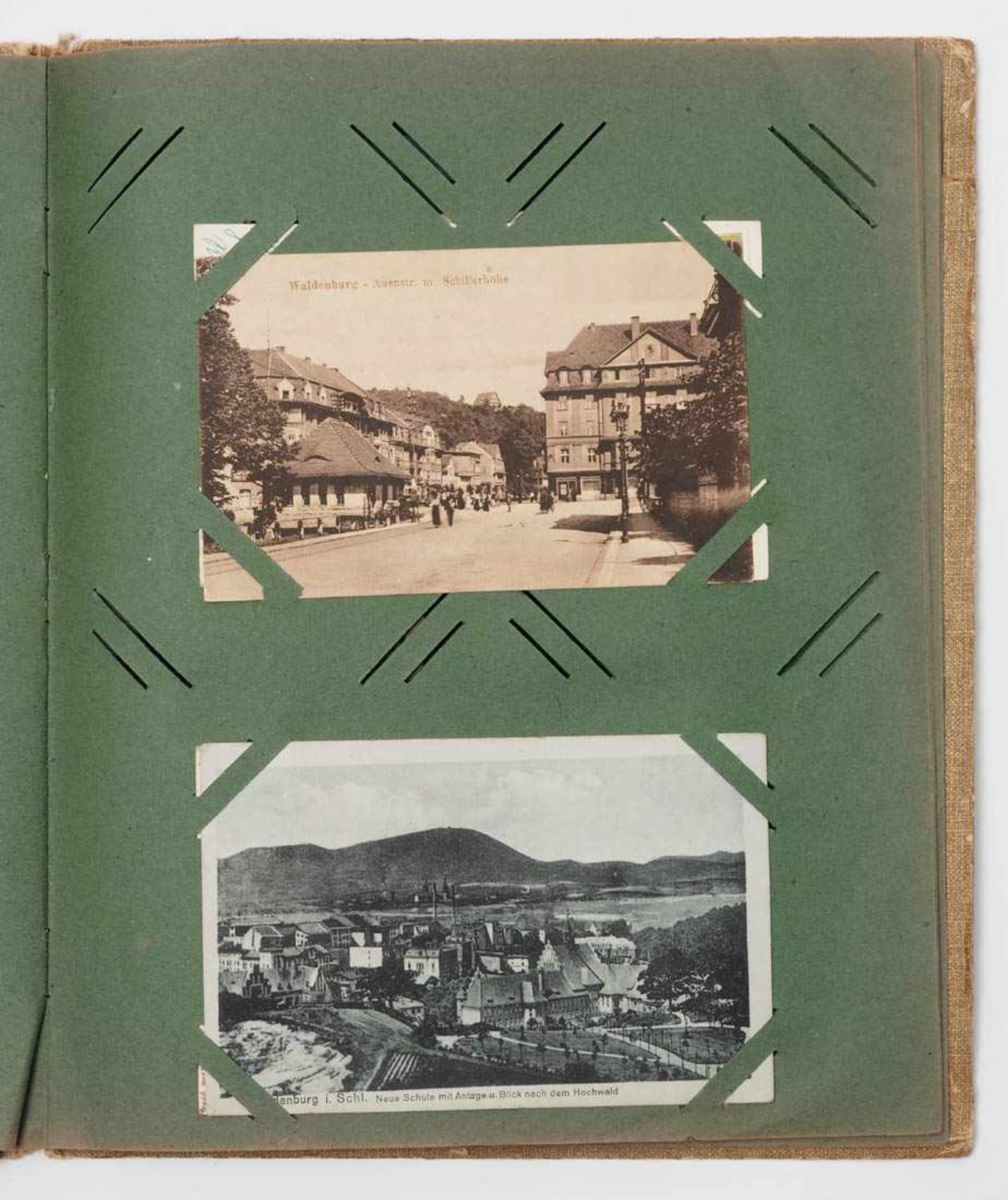 Postkartenalbum Mit zahlreichen Karten aus der Zeit um 1912. Größtenteils Schlesische Ansichten - Bild 2 aus 2