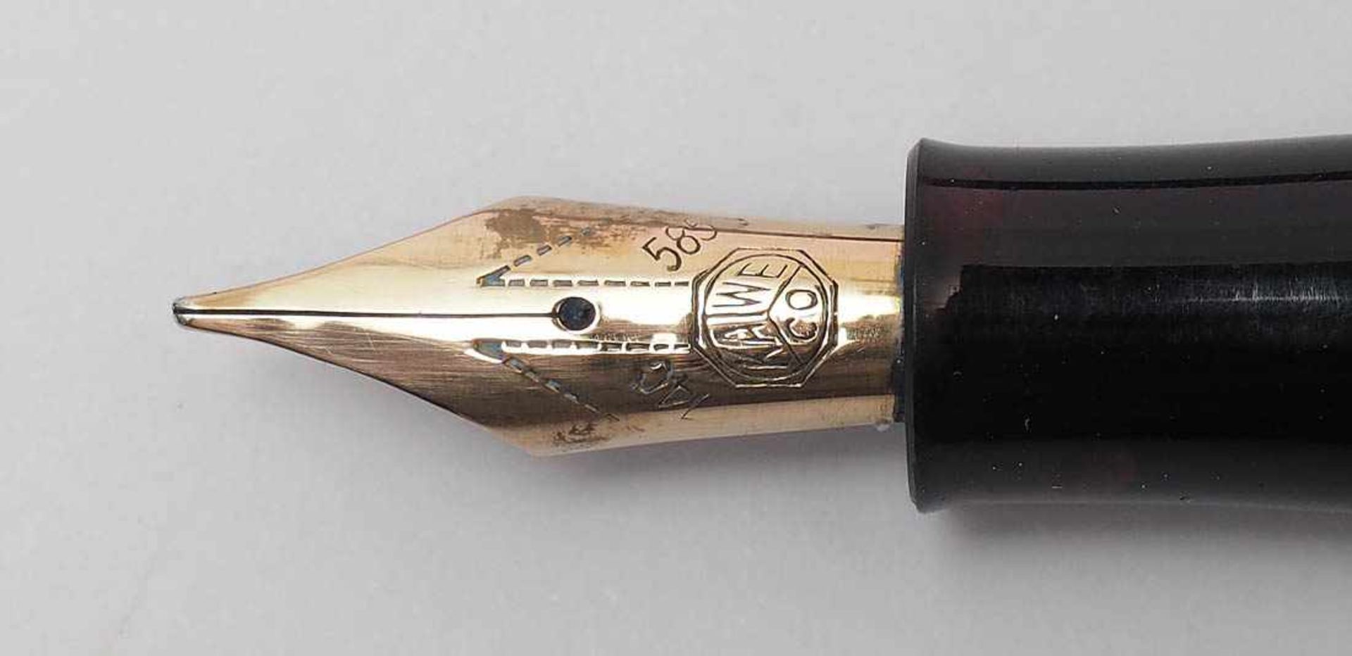 Füllfederhalter, Kaweco Feder aus GG 14kt. Im Originalkarton mit Gebrauchsanleitung. - Bild 3 aus 3