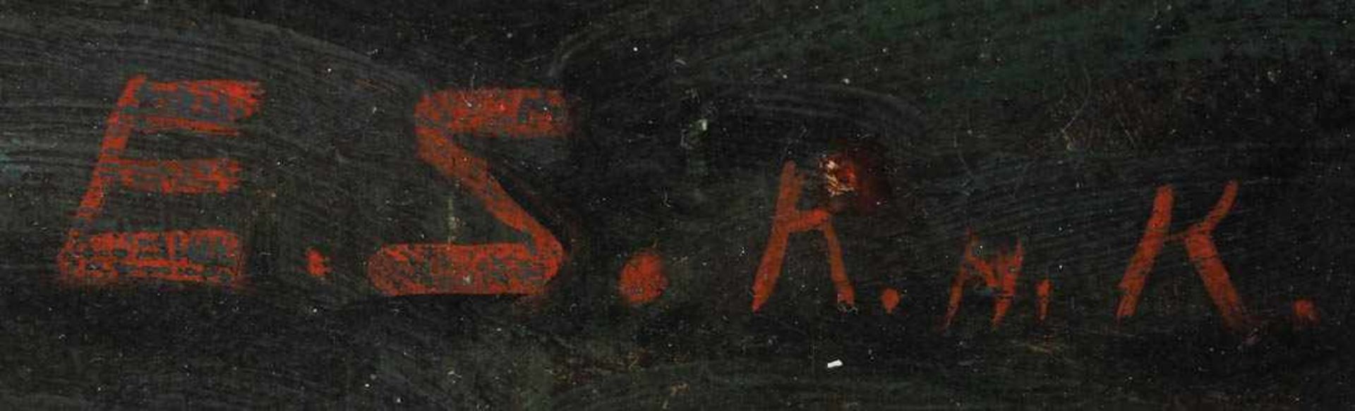 Monogrammist Kopie nach Köster. Enten und Schwäne am Ufer eines Teiches. Öl/Lwd., rechts unten - Bild 5 aus 5