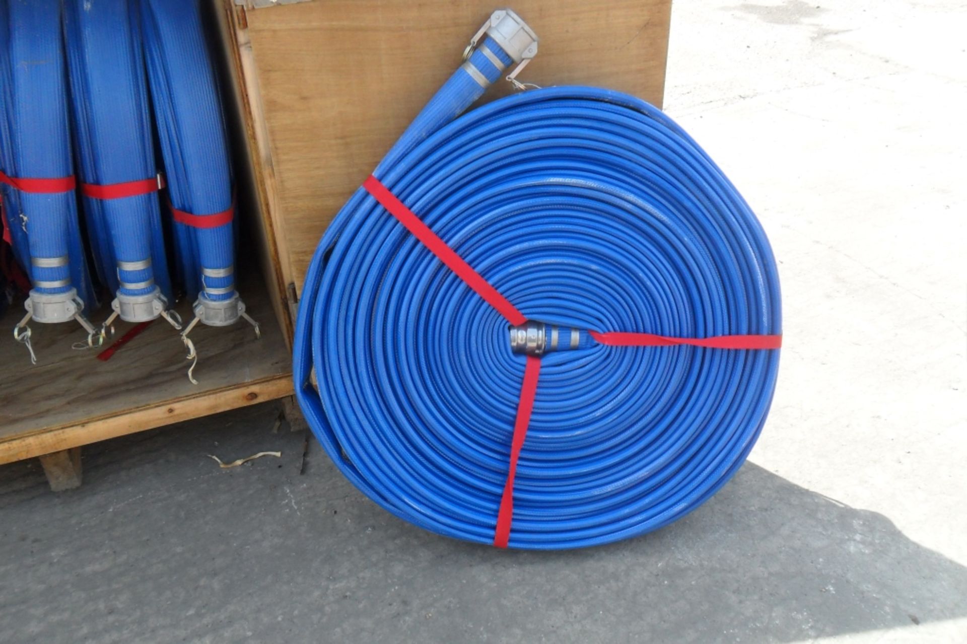 10 X 50 Metre Reels of 3" Quick Snap layflat industrial Water Pump Hose (total 500m) unused, in