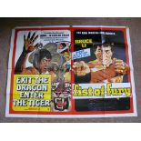 Movie Poster, Bruce Lee double, "Exit the Dragon Enter the Tiger" and "Fist of Fury", approx 101cm x