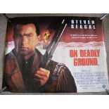 Movie Poster, "On Deadly Ground", approx 101cm x 76cm.