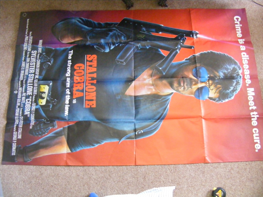 Movie Poster, "Cobra", approx 101cm x 152cm.