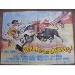 Movie Poster, "Herbie Goes Bananas", approx 101cm x 74cm.