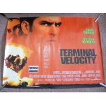 Movie Poster, "Terminal Velocity", approx 101cm x 76cm.