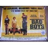 Movie Poster, "Bad Boys", approx 101cm x 76cm.