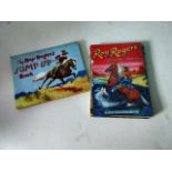 Two Roy Rogers Cowboy Books: “The Roy Rogers Jump-Up Book”, pop-up (all pop-ups present), together