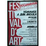 Framed French Art Poster, for the 1988 “Rocamadour Festival d'Art”, approx 26” x 15”.