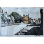 Framed Print, after Donald Maxwell, titled “Bletchingley”, approx 8” x 12” (frame approx 16” x