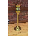 Good quality brass Wine Bucket on Stand, height approx 36".